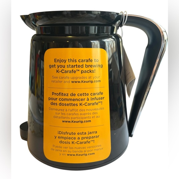 Keurig 2.0 black K-Carafe pitcher replacement silver handle new no box - Picture 2 of 5